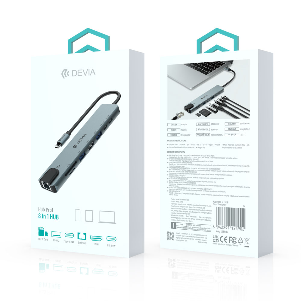 EC706 Devia Hub Pro1 8 In 1 Hub