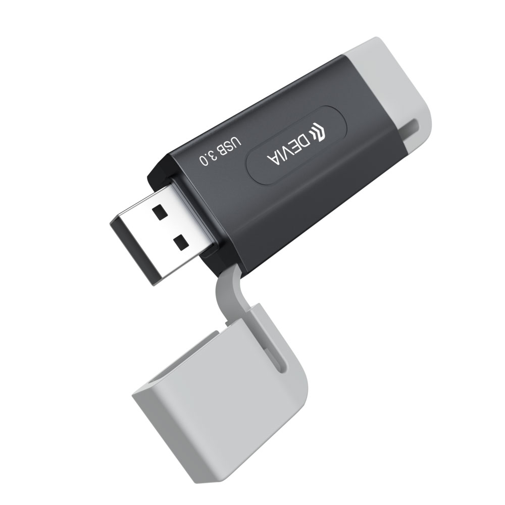 EL240 Devia Leopard Series USB+Type-C 3.0 To SD/TF 2 In 1 High-Speed Card Reader
