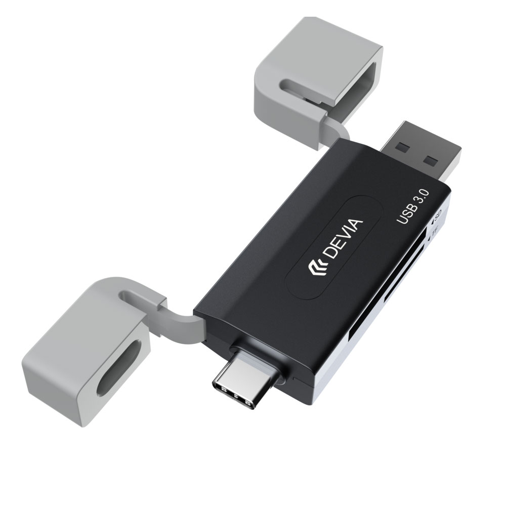 EL240 Devia Leopard Series USB+Type-C 3.0 To SD/TF 2 In 1 High-Speed Card Reader