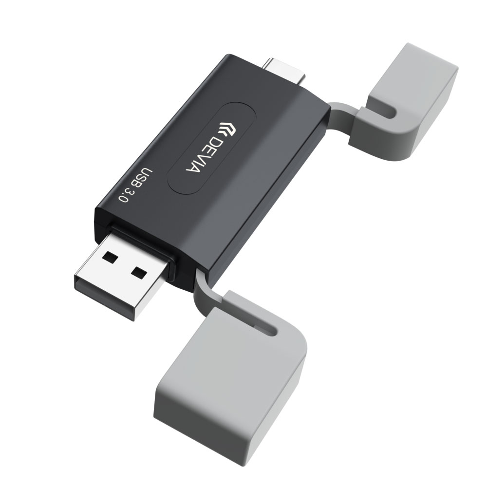 EL240 Devia Leopard Series USB+Type-C 3.0 To SD/TF 2 In 1 High-Speed Card Reader