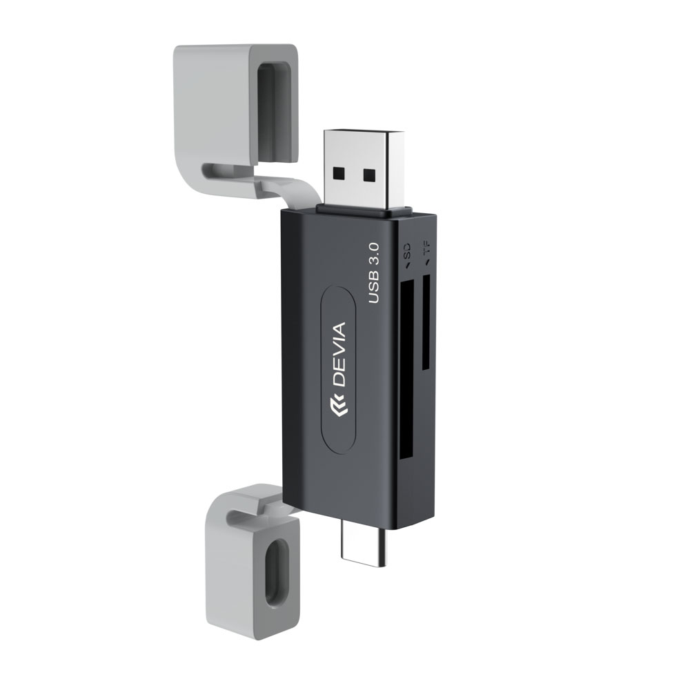 EL240 Devia Leopard Series USB+Type-C 3.0 To SD/TF 2 In 1 High-Speed Card Reader