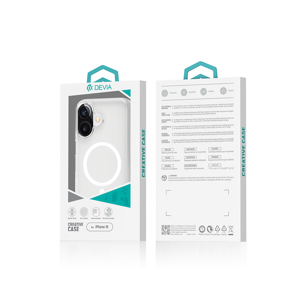 DEVIA iPhone16 Pure Clear Magnetic Shockproof Case