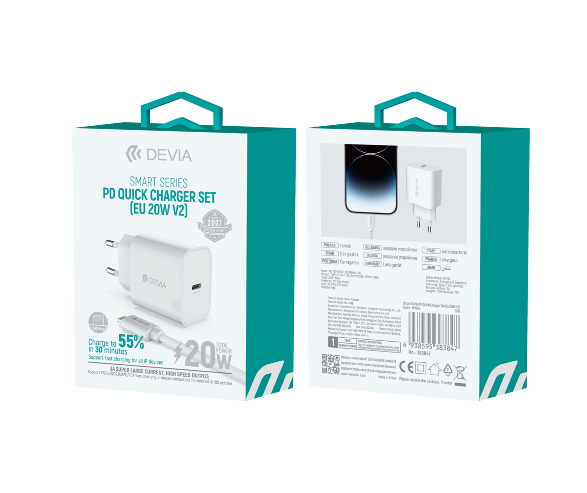 RLC-381B-Devia Smart Series PD  Quick Charger Suit(UK ,20W,V2)