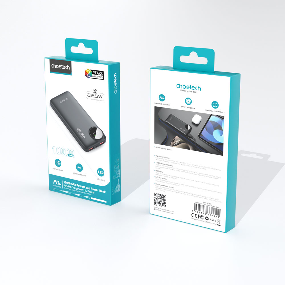 Choetech PD22.5W Digital Power bank 10000mAh - B791
