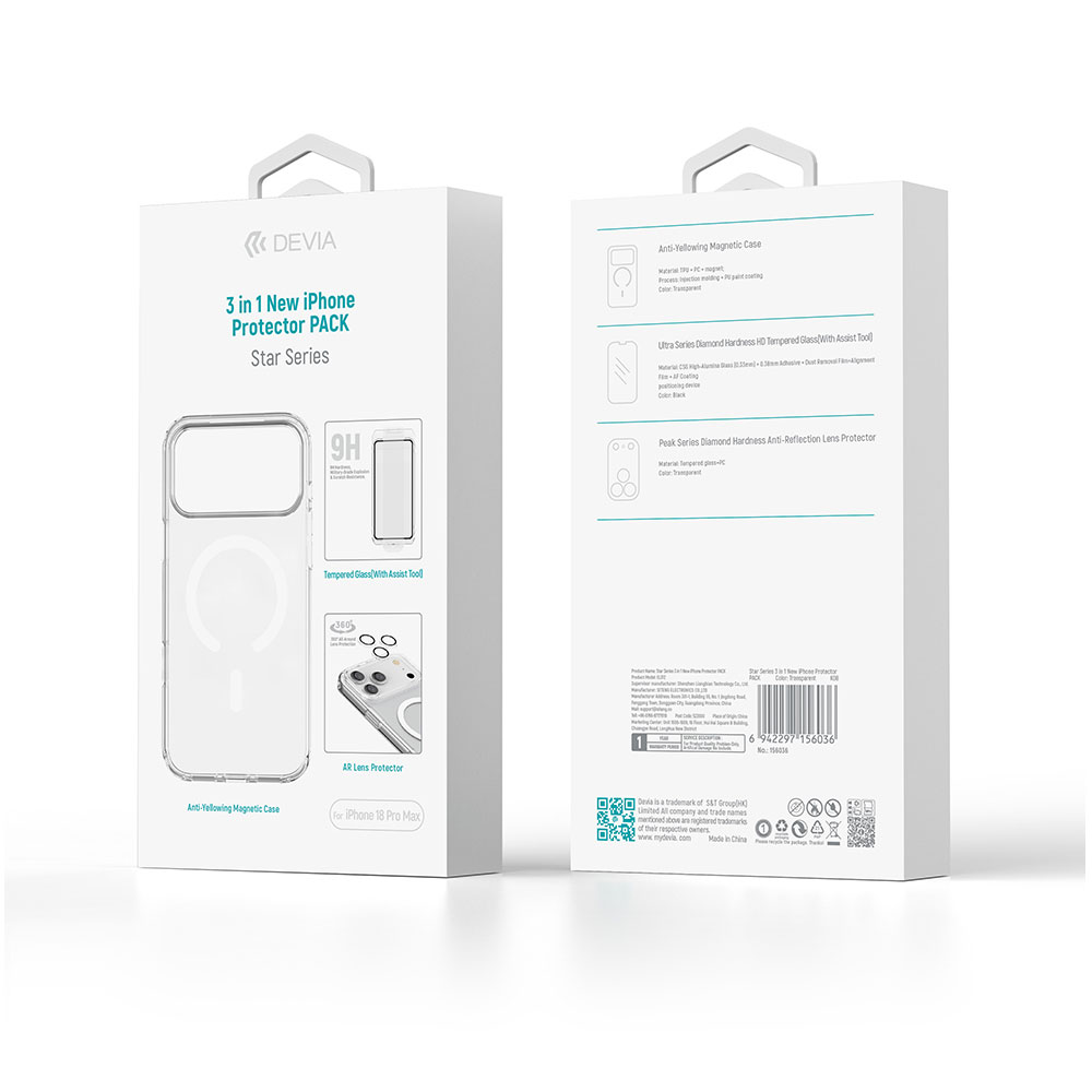 Devia Star Series 3 in 1 Protector PACK for Iphone 18 Series