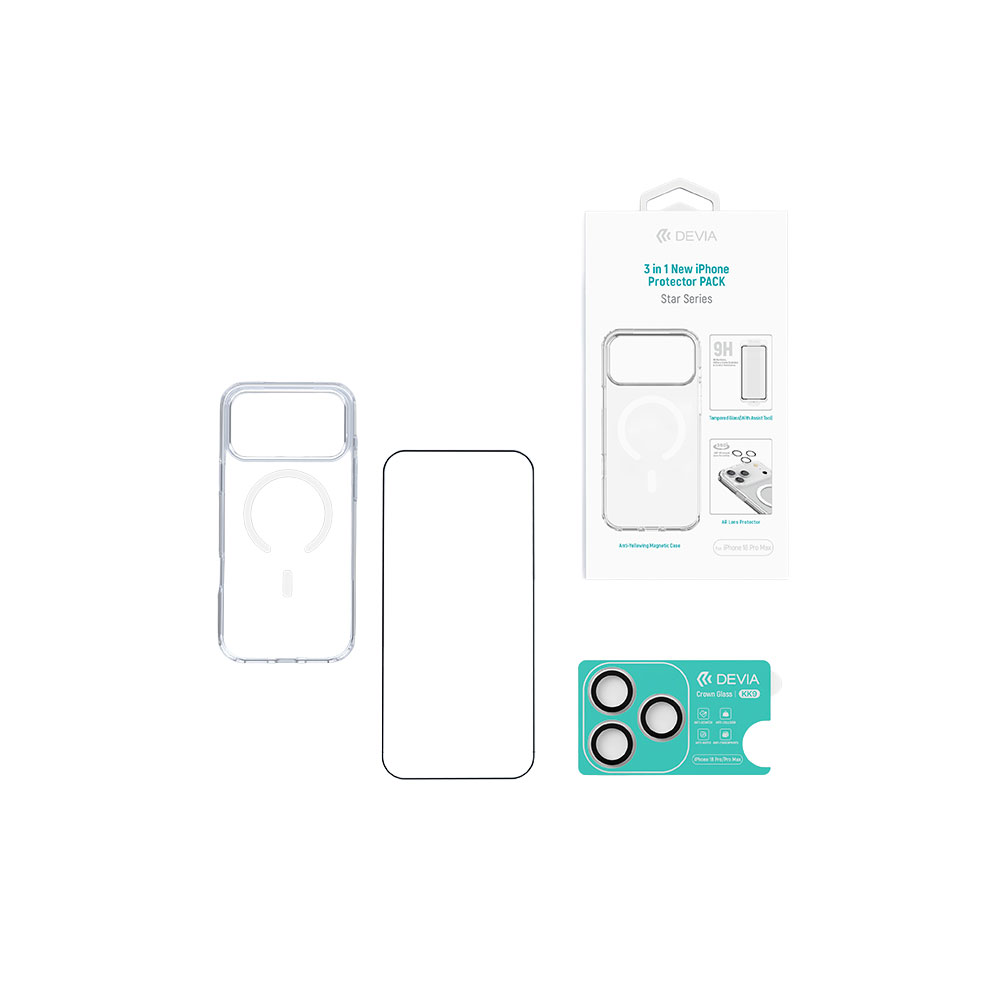 Devia Star Series 3 in 1 Protector PACK for Iphone 18 Series