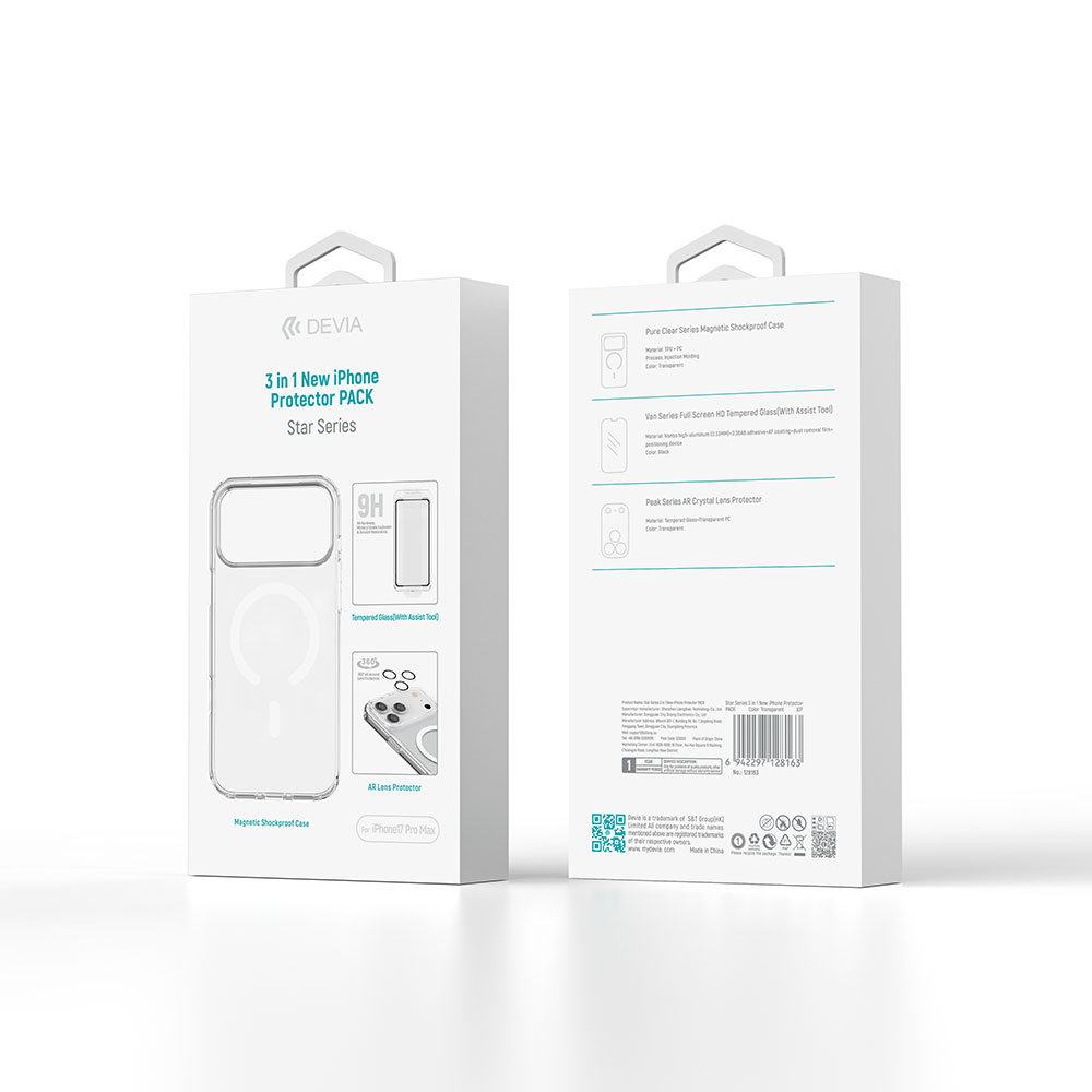 DEVIA iPhone17 Pro max - Star Series 3 in 1 New iPhone Protector PACK