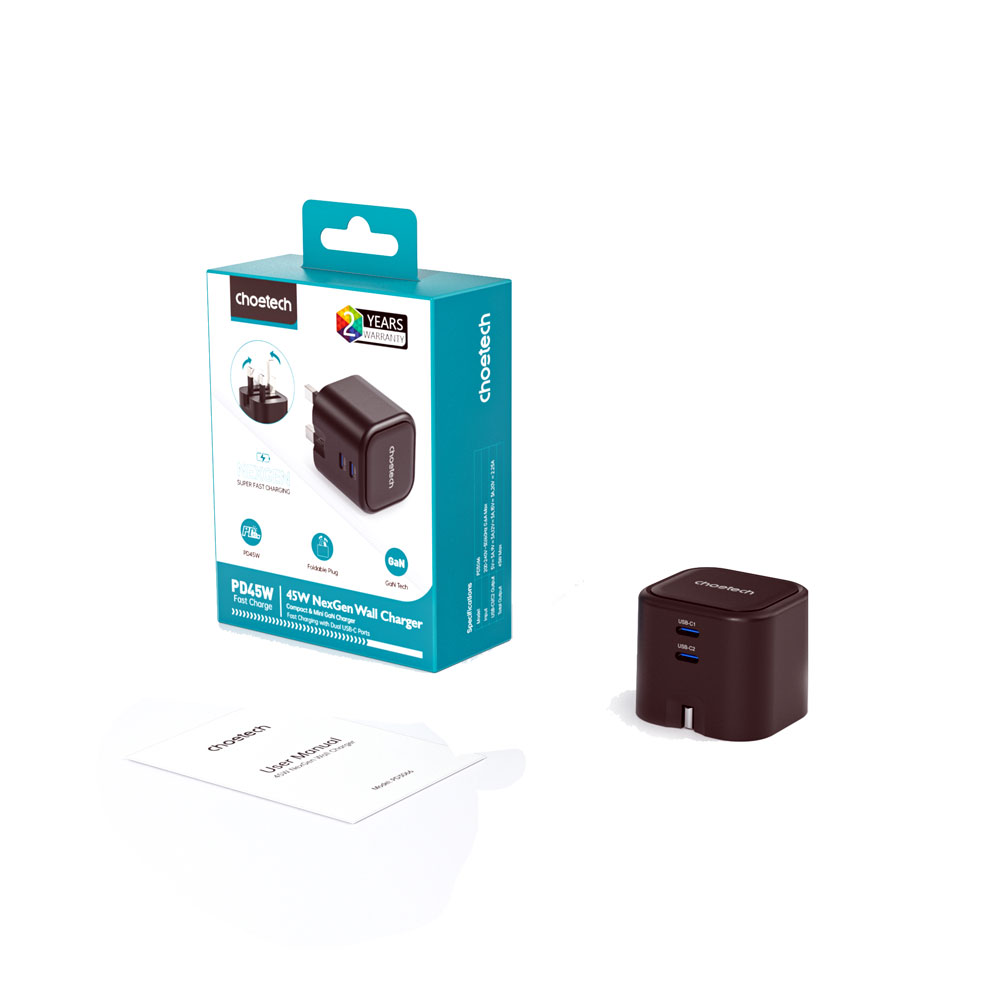 PD3066 PD45W 2-Port GaN Wall Charger PD3066 PD45W 2-Port GaN Wall Charger
