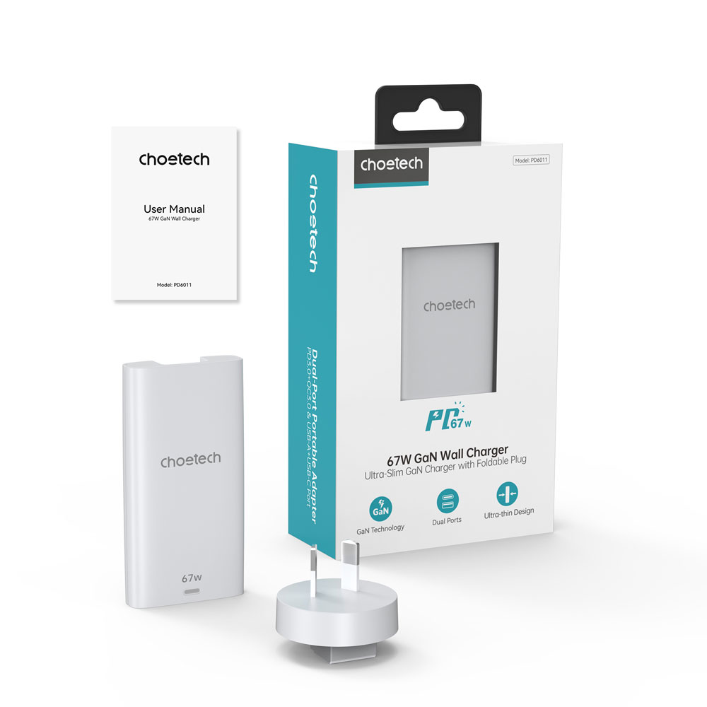 PD 6011 PD65W GAN Ultra thin A+C  wall charger white PD 6011 PD65W GAN Ultra thin A+C  wall charger white