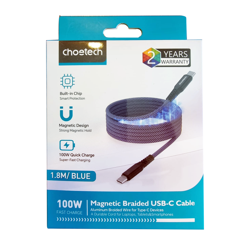 Choetech XCC 1081 100W USB-C to USB-C Magnet Cable 1.8m