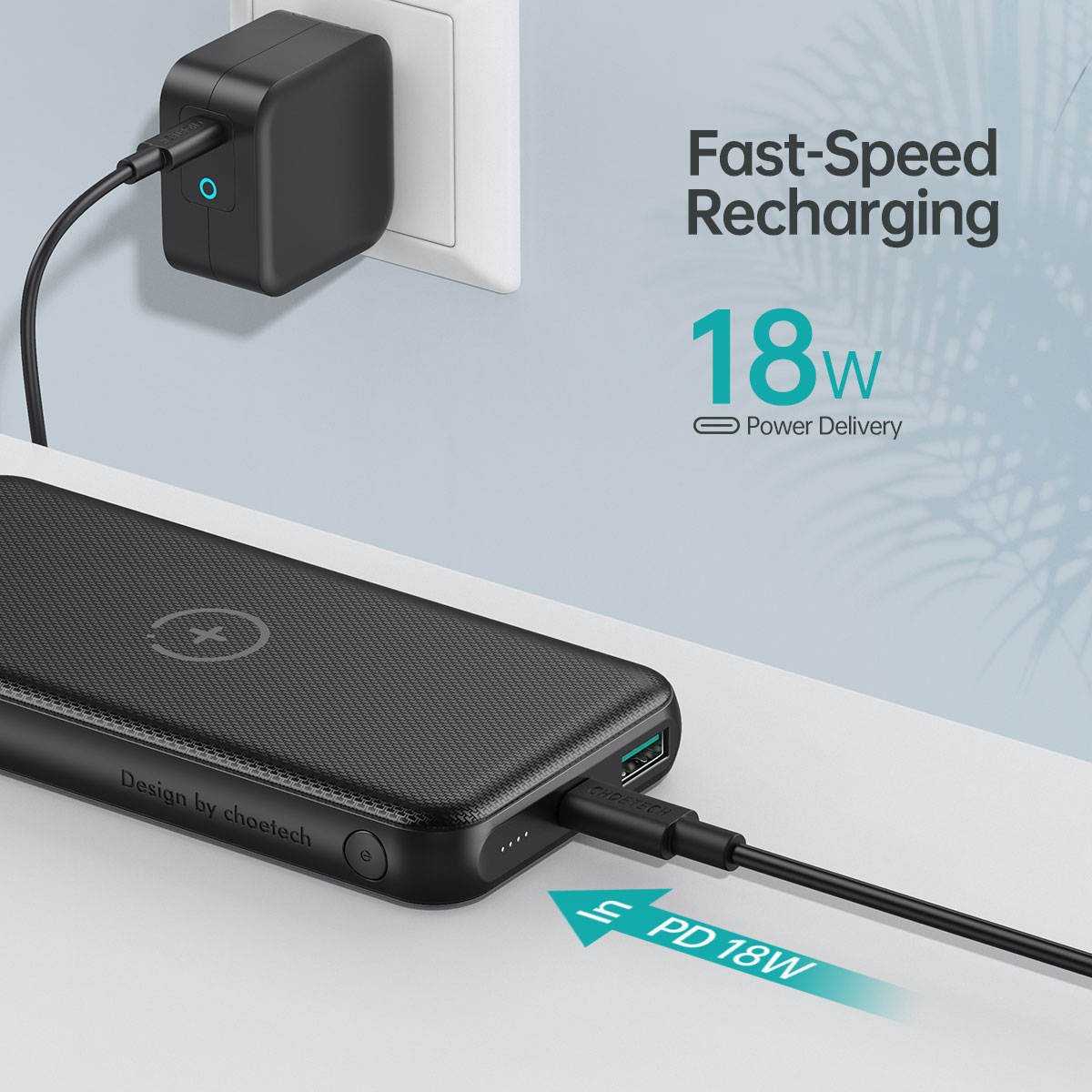 10000mAh Powerbank with PD10W Wireless Charger - B650