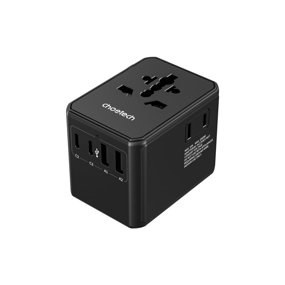 Choetech PD5063 WorldGO PD45W traveling charger , 2A3C3AC, Black