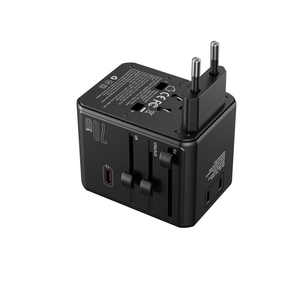 Choetech PD5065 WorldGO PD100W traveling charger , 1A3C3AC, Black