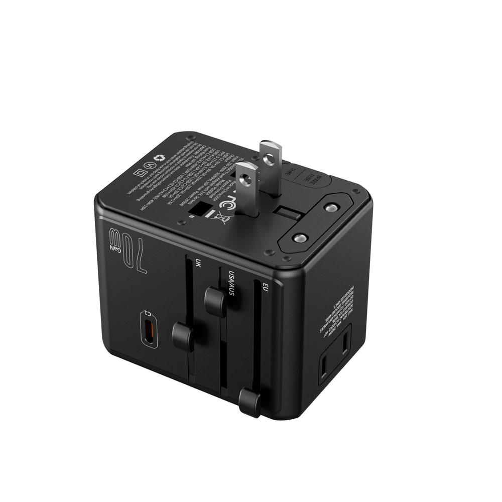 Choetech PD5065 WorldGO PD100W traveling charger , 1A3C3AC, Black