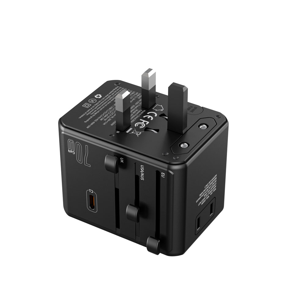 Choetech PD5065 WorldGO PD100W traveling charger , 1A3C3AC, Black