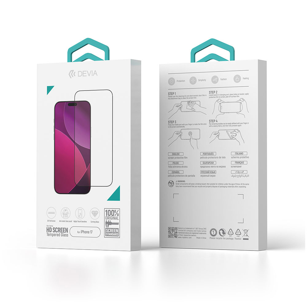 Devia Star Series Full Screen HD Tempered Glass for Iphone 17