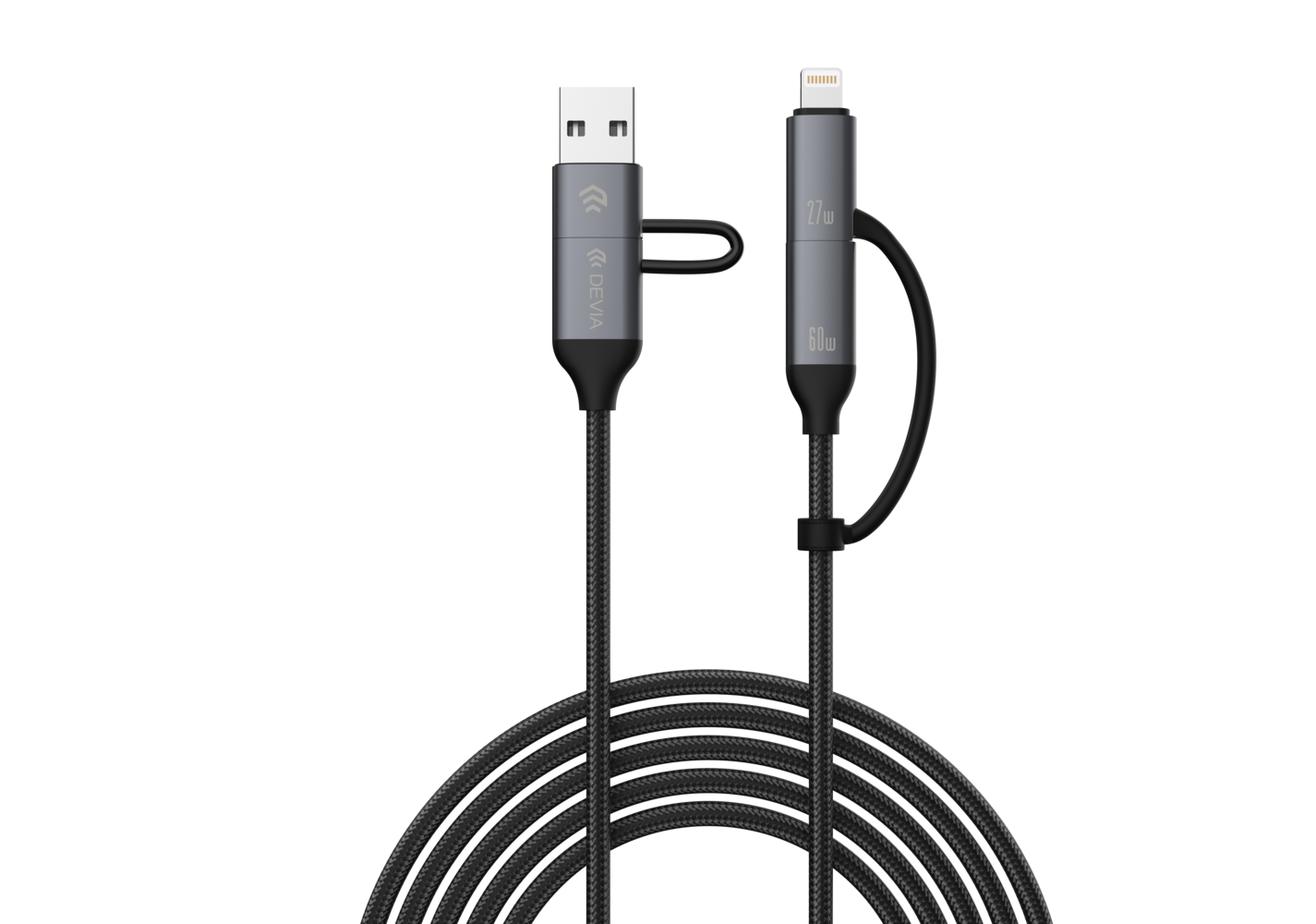 EC504 - Devia Extreme Speed Series Multi Functions 4 In 1 Woven Fast Cable(1.5M)