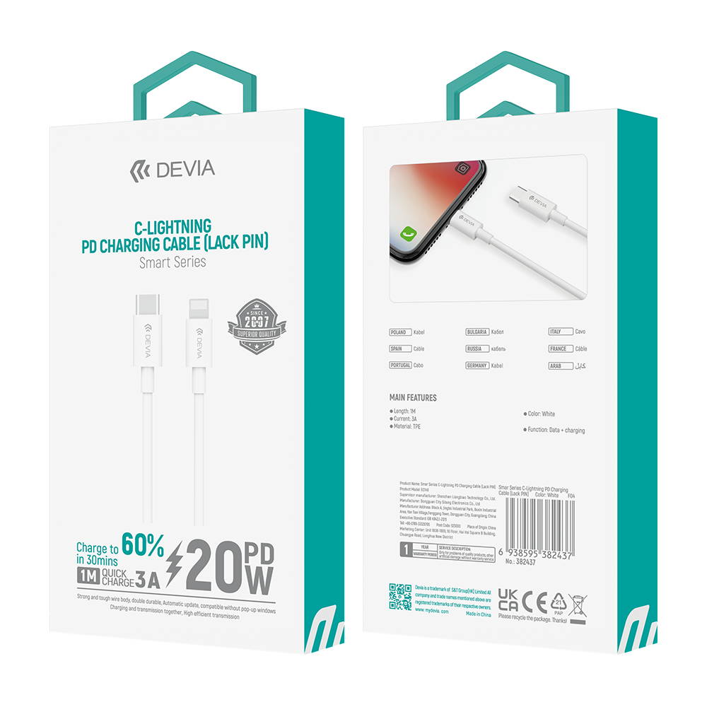 Devia Smart Series PD20W Cable For Lightning