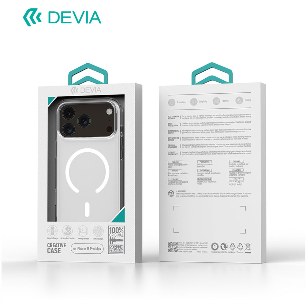 DEVIA iPhone17 Pro Max Pure Clear Series Magnetic Shockproof Case