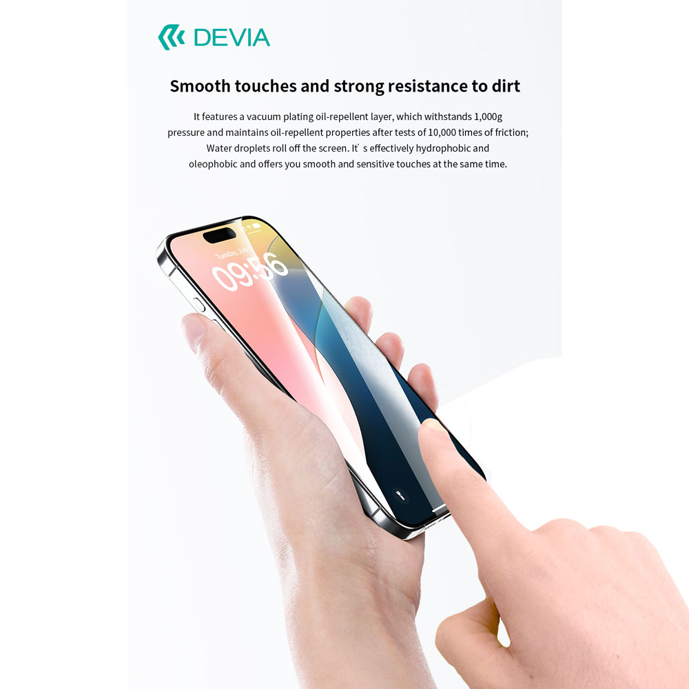 Devia Star Series Full Screen Entire View Tempered Glass for Iphone 16 Pro