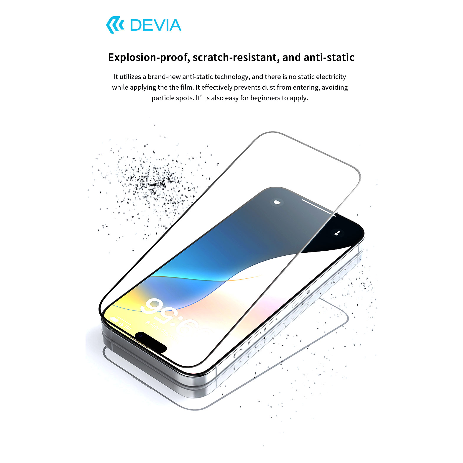 Devia Star Series Full Screen Entire View Tempered Glass for Iphone 16 Pro