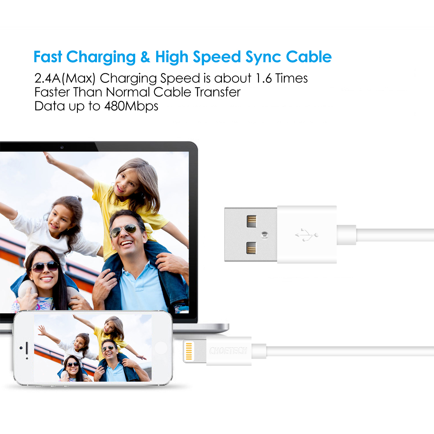 IP0026-WH-USB to Lightning MFI certified cable