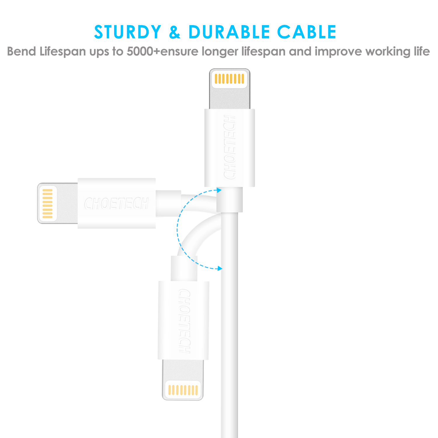 IP0026-WH-USB to Lightning MFI certified cable