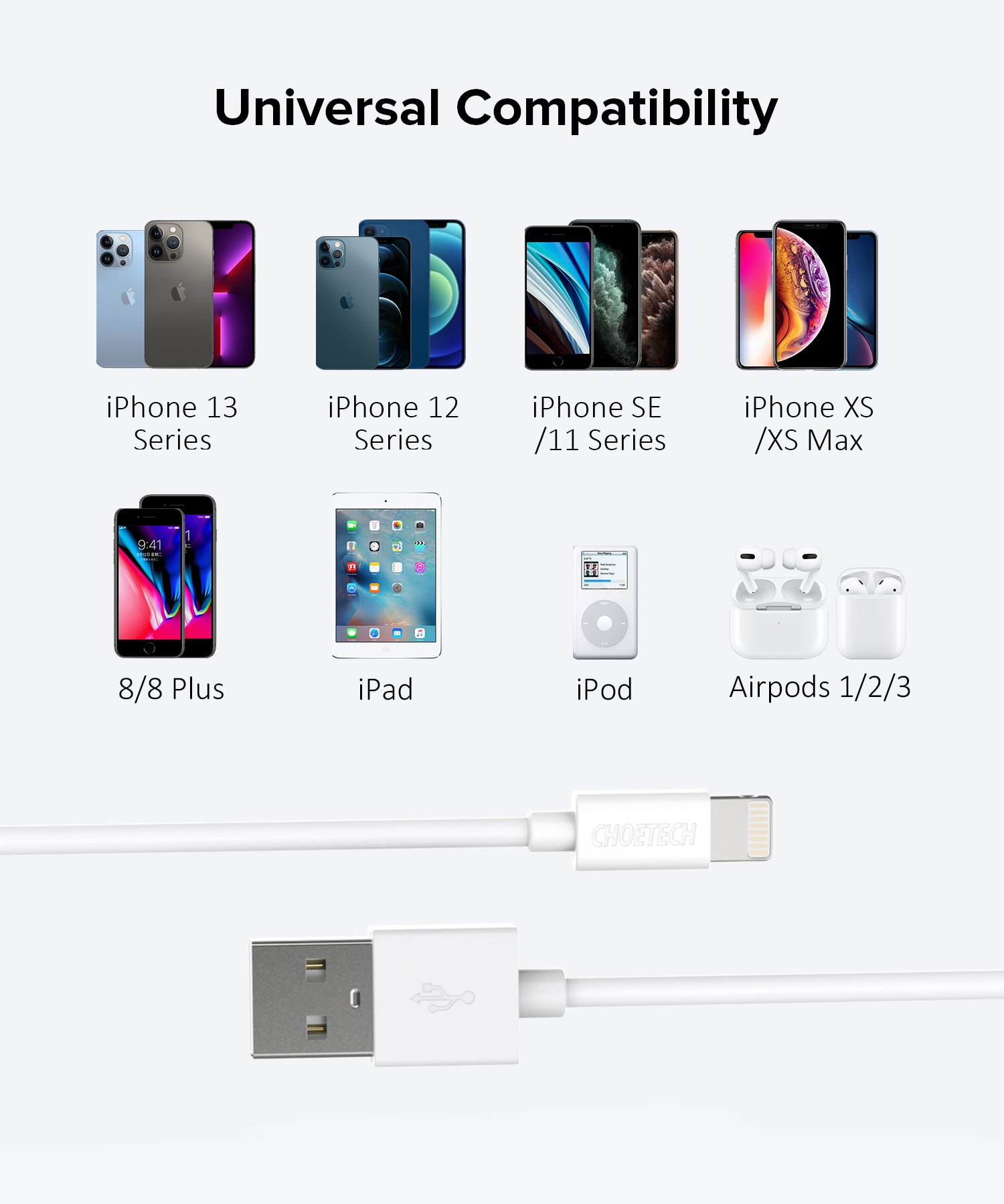 IP0027 - 1.8m MFI usb to lightening cable 