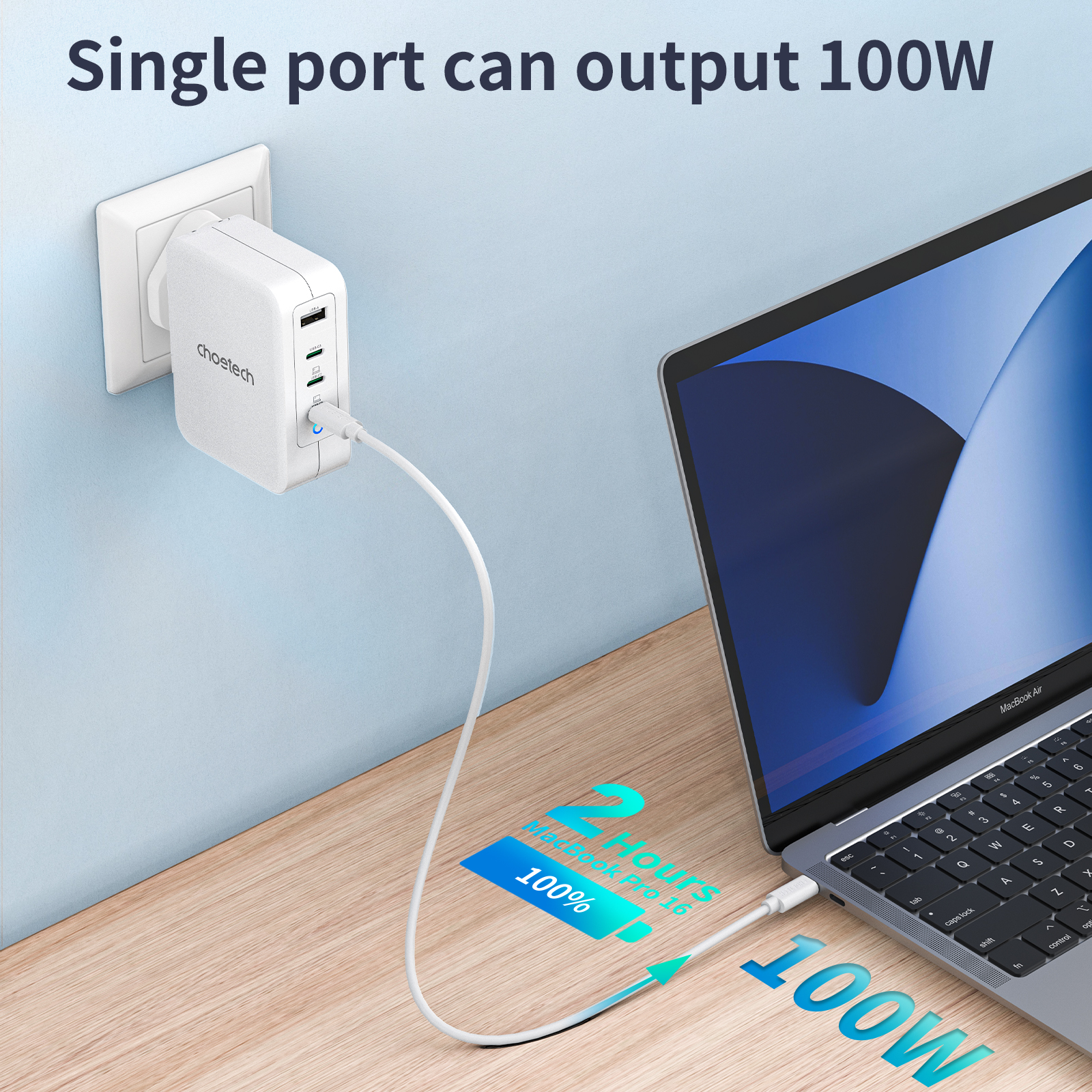 PD6001 - GaN 130W 1A+3C 4-Ports Wall Charger