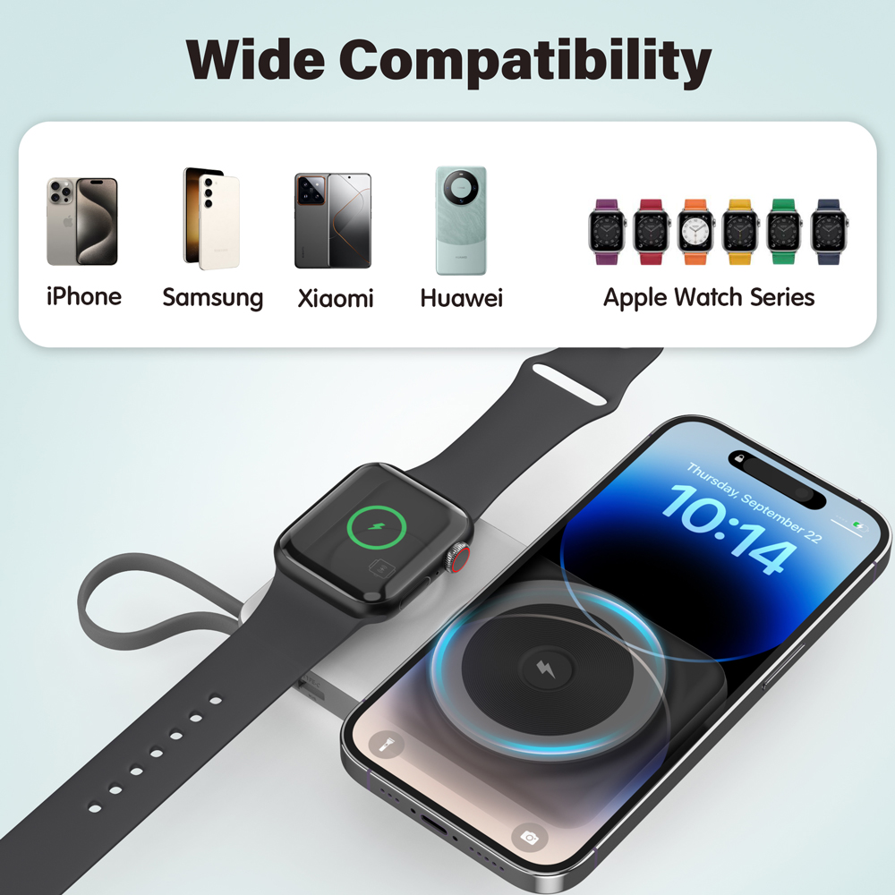 BD695 10000mAh LED display power bank for Mobile and Apple watch